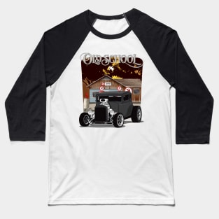 1932 Black Chevy 5 Window Coupe HotRod Old School Print Baseball T-Shirt